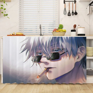 Jujutsu Kaisen Gojo Satoru Rèm tủ Polyester in một mặt, Họa tiết nhân vật Anime, Làm đẹp không gian nội thất (không cần thanh)