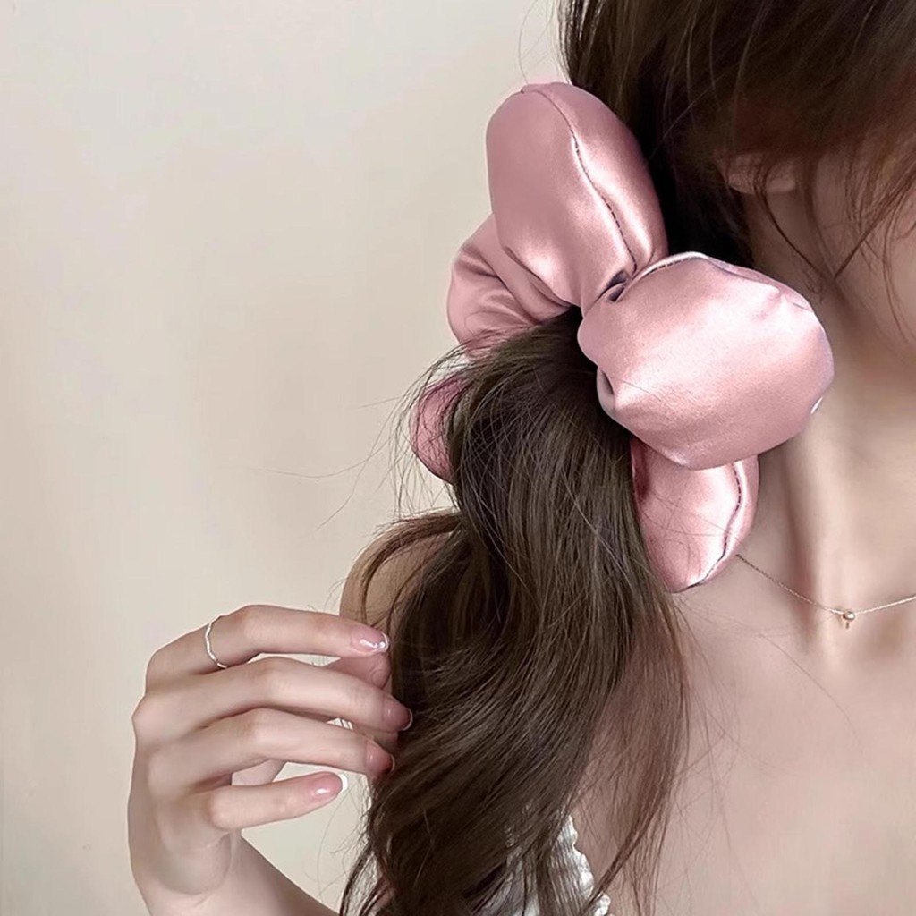 Hoa Lớn Xốp Tóc Scrunchies Thanh Lịch Không Trượt Phụ Kiện Tóc Cho Tiệc Sinh Nhật Đám Cưới