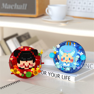 Khối xây dựng Which-Cha Lưới lắp ráp màu đỏ Hộp mù làm bằng tay Tương thích với Lego