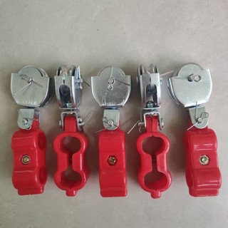 Ròng rọc dây treo bán nhựa, khối tời điện, dây cáp, lỗ đôi, bánh xe sắt, ổ bi, ròng rọc kéo dây R7O3