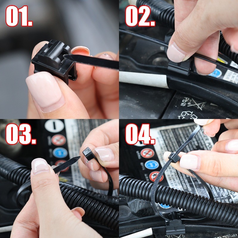 2 / 5 / 10 Bộ Khóa Buộc Cáp Chụp Thiết Thực - Dây Cố Định Có Thể Điều Chỉnh - Dụng Cụ Dây Đa Năng Bền Đẹp