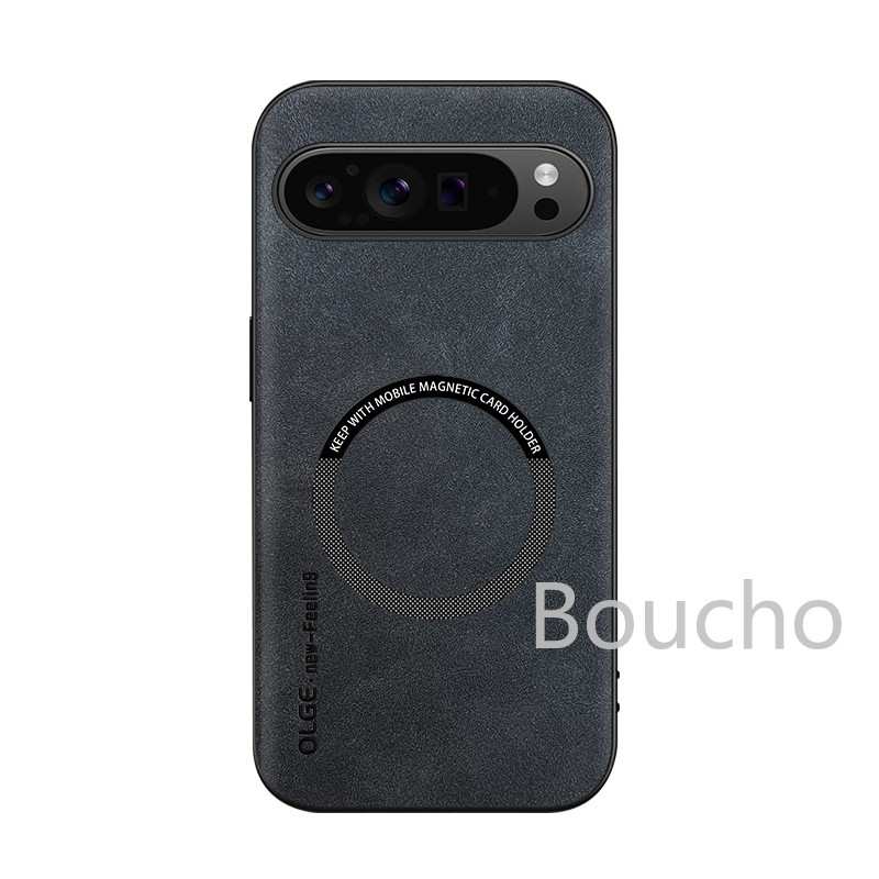 Dành cho Google Pixel 9 Pro XL 7A 8A 7 8 Pro Sạc không dây từ tính Vỏ điện thoại bằng da PU mỏng