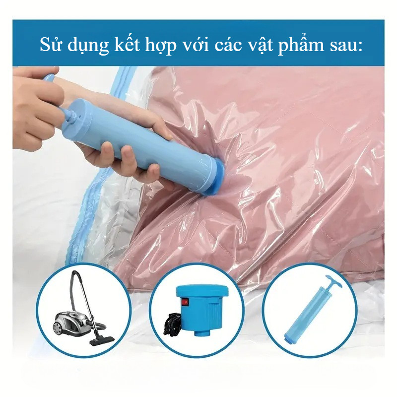 Túi hút chân không đựng quần áo, Túi quần áo chống bụi trong suốt, chất liệu PA+PE cao cấp