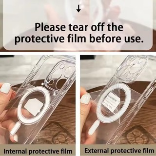 [JLK] Ốp điện thoại trong suốt nguyên bản từ tính cho iPhone 16 15 14 Plus 13 12 11 17 Pro Max Air Mini Lens Bảo vệ mặt sau cứng cạnh silicon