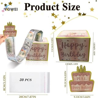 YOWEI Hộp quà tặng bất ngờ sinh nhật, hộp rút tiền mặt, kẹp tiền, quà tặng ngộ nghĩnh