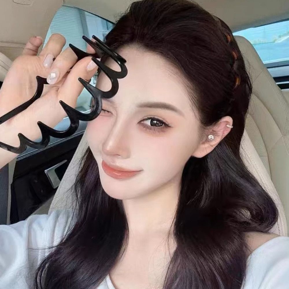 Băng Đô Răng Cố Định Sóng Thời Trang - Vòng Tóc Co Giãn Chống Trơn Trượt Dành Cho Bé Gái Rửa Mặt Thể Thao Sử Dụng | Hiệu ứng hàng đầu Fluffy Head