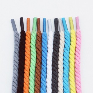 1 Đôi Dây Giày Tròn Rộng 6mm Cotton Đế Bằng Xoắn Ren Cho Giày Bốt 120/140/160CM