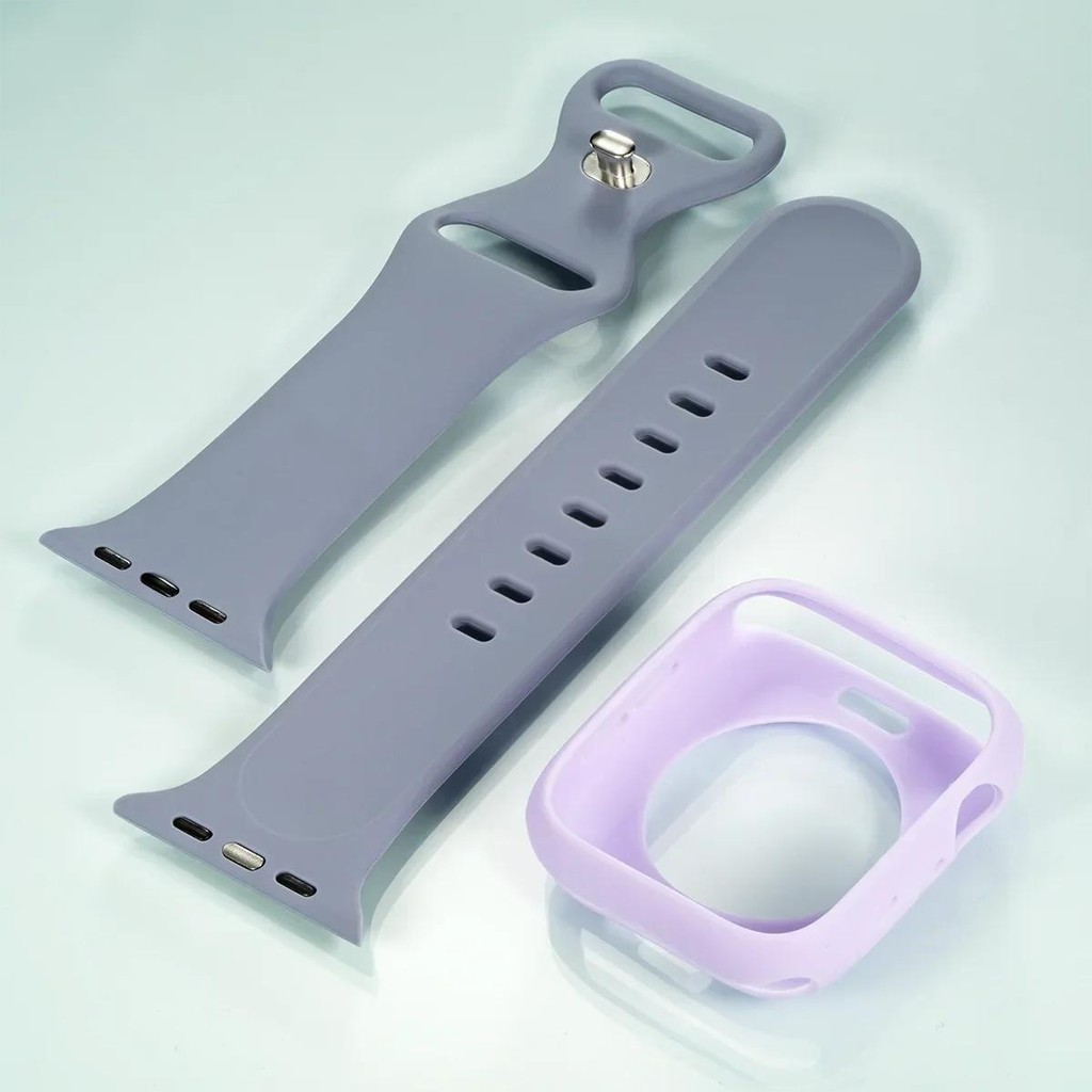 Dây đeo silicon mềm + Vỏ TPU cho Apple Watch Series11 / 10 46mm 42mm Ultra3 / 2 / 1 49mm 9 8 7 6 5 4 SE 45mm 44mm 40mm 41mm