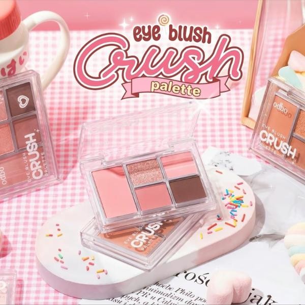 Phấn Mắt Kèm Má Hồng ODBO ODS04  5 Ô Eye Blush Crush Palette Mịn Lì Lâu Trôi Màu Chuẩn Nội Địa Thái Lan 6g
