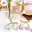 Dây buộc tóc hoa thủ công - Tulip Flower Bud Ribbon Charm - Thắt nơ cổ bé gái - Phụ kiện tóc Hàn Quốc - Túi treo quần áo - Trang trí gói quà