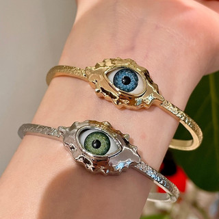Thẩm mỹ phóng đại Retro Devil 's Eye Kết cấu kim loại Vòng tay Vòng tay mắt