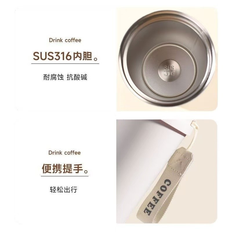 ✨Sản phẩm mới✨ Từ chối Dangdang Magpie Cầu Hàng Hóa Bình Giữ Nhiệt Thép Không Gỉ 316 Dung Tích Lớn Ống Hút Xe Đôi Uống Cà Phê ✨Sự kiện✨