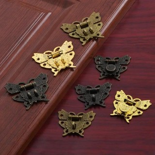2 Chiếc Vintage Bướm Khóa Cổ Đồng Chốt Cao Cấp Trang Sức Hộp Gỗ Khóa Tủ Hộp Trang Trí Phần Cứng Phụ Kiện