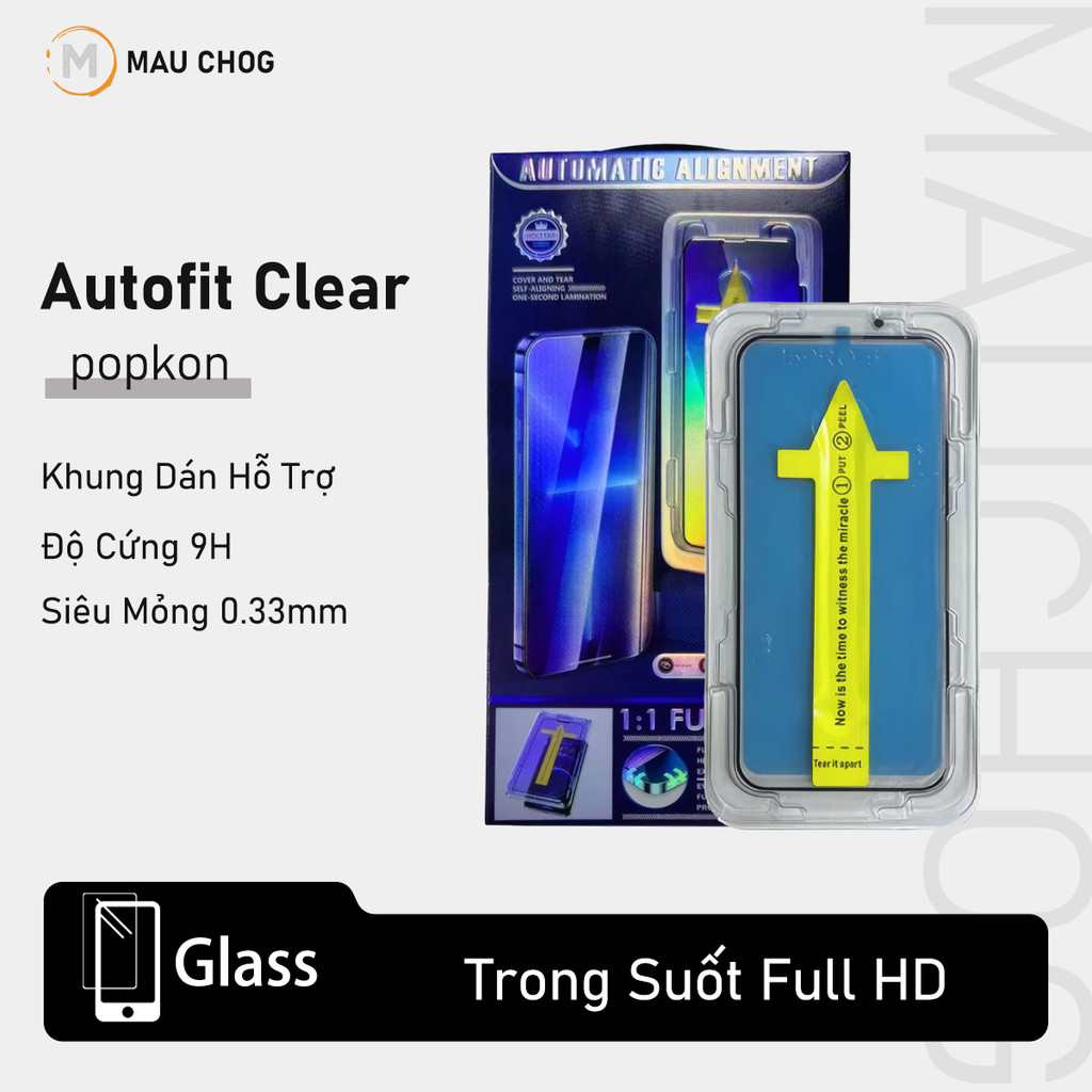 Kính Cường Lực Trong Suốt Có Khung Tự Dán Cho Điện Thoại iPhone 17 Pro Max 16 15 14 13 12 11 Xsmax
