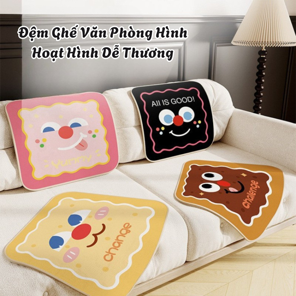 Miếng Lót Ghế Ngồi Êm Ái Hình Hoạt Hình 3D Dễ Thương, Đệm Lót Ghế Văn Phòng
