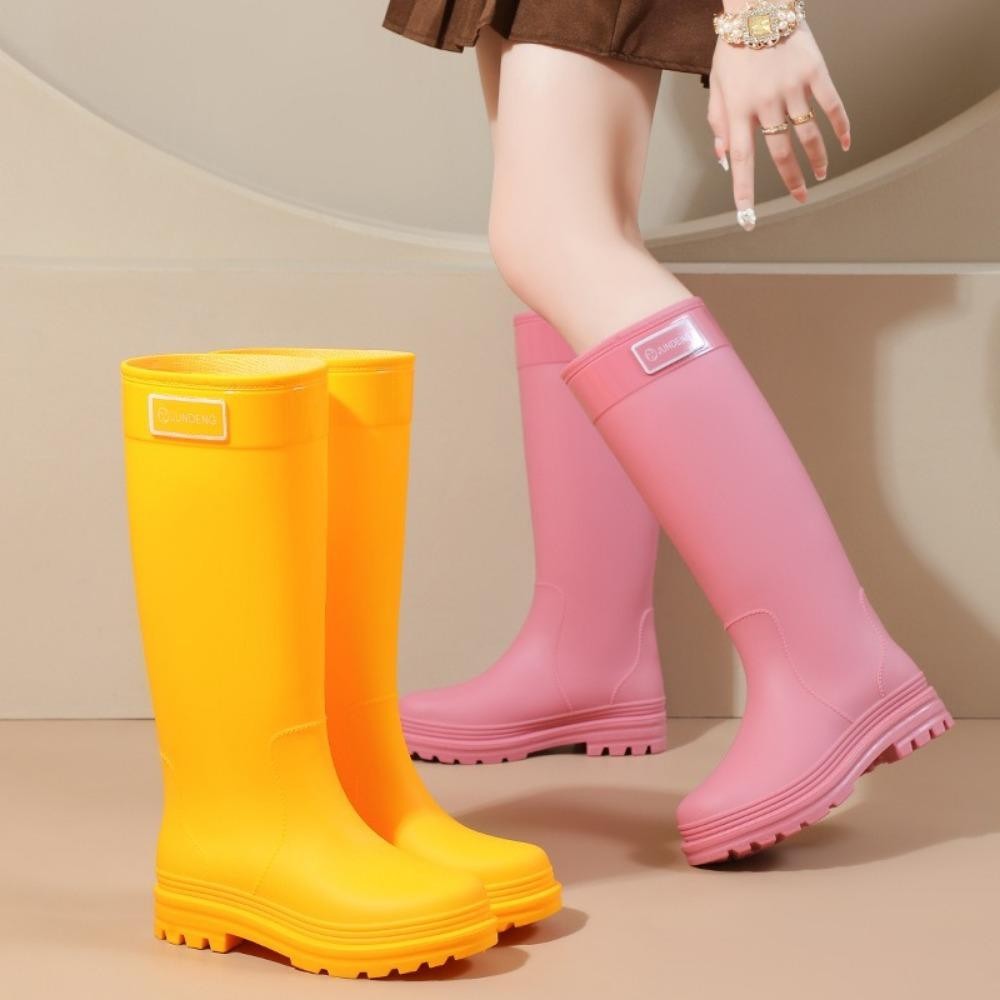 Giày đi mưa ống cao WOAY PVC đế dày, chống trượt, thời trang cho nữ