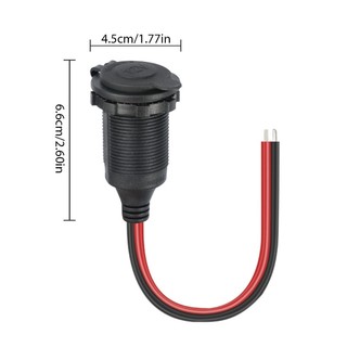Charmantcc1 12V 24V Xe Gắn Đèn Sạc Có Cáp Nữ Ổ Cắm Cắm Đầu Nối Adapter