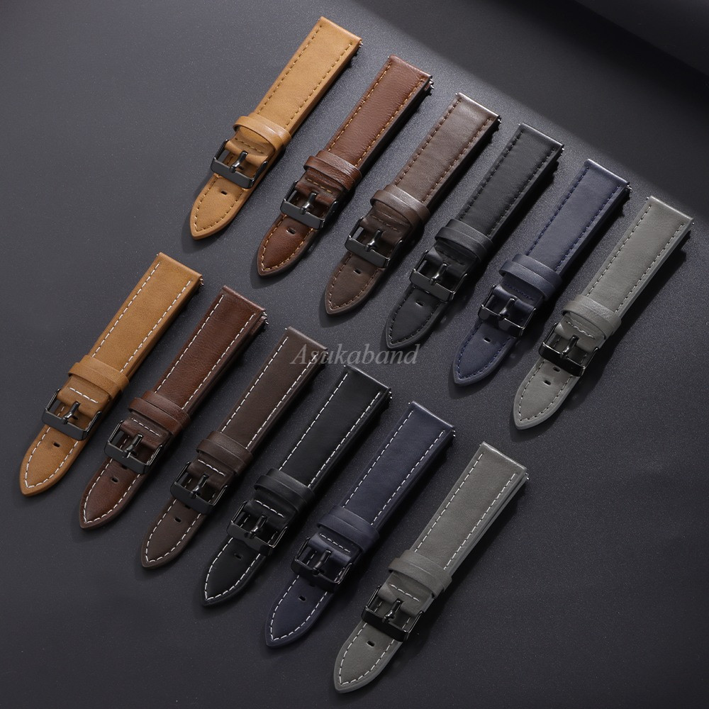 Phát Hành Nhanh Da Thật Chính Hãng Dây Đeo Đồng Hồ 20 Mm 22 Mm Đa Năng Đồng Hồ Nam Nữ Vòng Tay Cho Thạch Anh Dây Đồng Hồ Màu Nâu Truyền Thống Vintage Thường Ngày Chống Thấm Nước