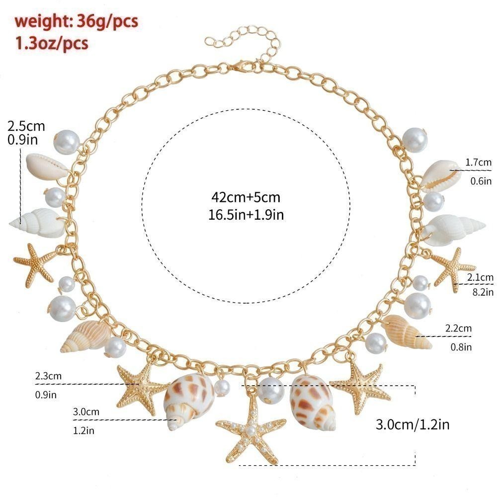 RTJIFSS Dây Xích Eo, Bohemian Sao Biển Vỏ Mặt Dây Chuyền Cơ Thể, Hợp Kim Thời Trang Giả Đi Biển Bikini Vỏ Eo Liên Kết Cho Nữ