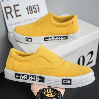 Giày Vải Nam Mùa Hè Mỏng Phong Cách Thể Thao Thoáng Khí Slip-On Giày Đế Bằng Lười