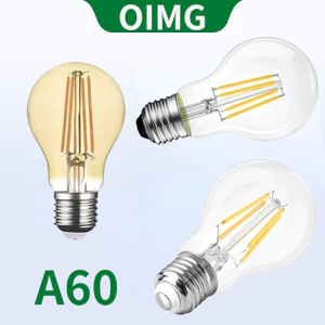 Bóng đèn LED OIMG E27 Dây tóc xoắn ốc Edison Đèn A60 trong suốt / nâu 2W 4W 6W 8W 12W 16W Tương đương 40W-100W Đèn sợi đốt trong suốt [mức năng lượng A + +]