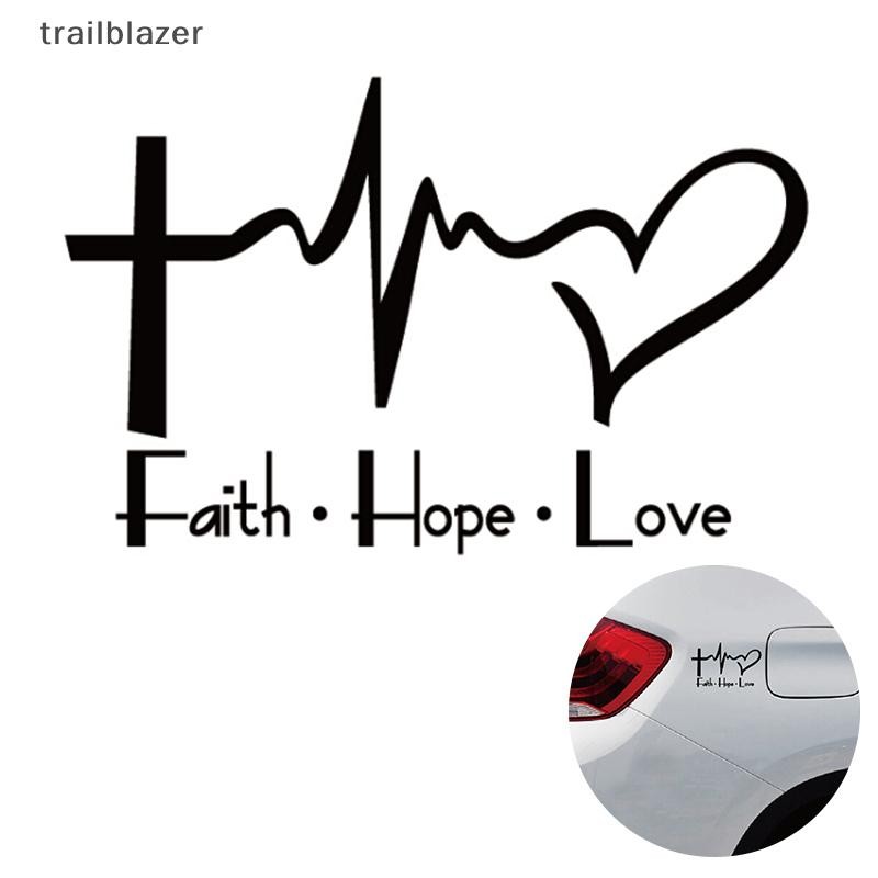 Trailblazer Đức Tin Hy Vọng Tình Yêu Xe Miếng Dán Hoạt Hình Chúa Giêsu Kitô Kitô Giáo Religiou Kinh Thánh Biểu Tượng Mới