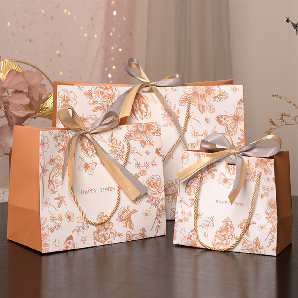 [Combo 2] Túi giấy Happy Times trắng cam TU69 đựng quà sinh nhật, sự kiện, đồ lưu niệm cho bạn bè người thân