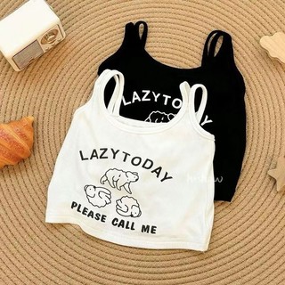Mùa Hè Cotton Nguyên Chất Trẻ Em Camisole Hoạt Hình Dễ Thương In Hình Bé Gái Áo Thun Không Tay Ngắn Giữa Nhỏ Trẻ Em Top