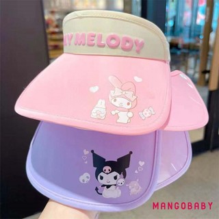 MG- [Được ủy quyền] Mũ che nắng mùa hè dành cho trẻ em Sanrio Kuromi Mũ che nắng mùa hè vành rộng rỗng Mũ che nắng cho bé gái bé trai