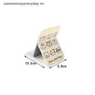 [savemoneyeveryday] Gương trang điểm để bàn Da màu trơn Đơn giản Di động Gương trang điểm cầm tay có thể gập lại dành cho học sinh Gương bỏ túi nhỏ gọn dễ thương [vn]