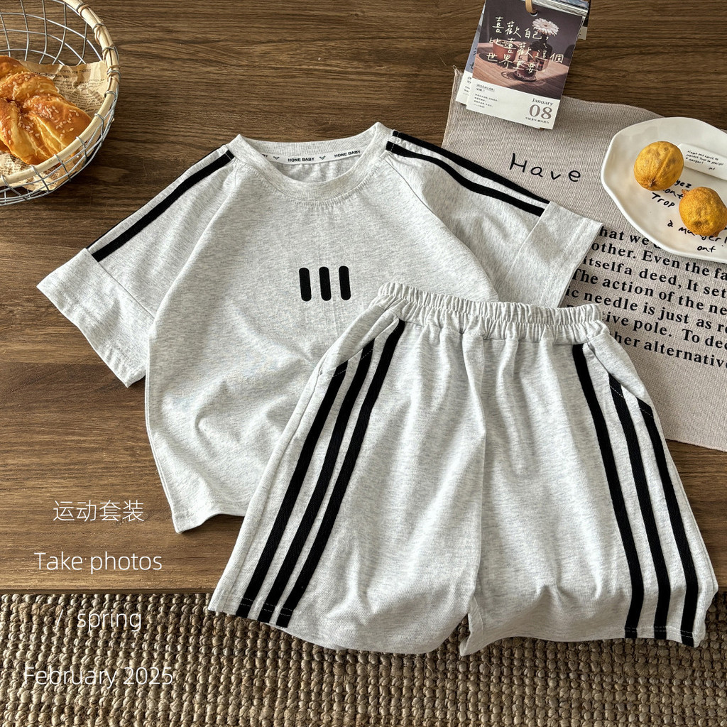 Trẻ Em Mùa Hè Ngắn Tay Phù Hợp Với Áo Thun Hai Mảnh Cotton Nguyên Chất Phiên Bản Hàn Quốc Vừa Lớn Trẻ Em Phù Hợp Với Tất Cả Trận Đấu Khâu Bé Trai Bé Gái Phù Hợp Với Kích Thước 8O-170 POYW