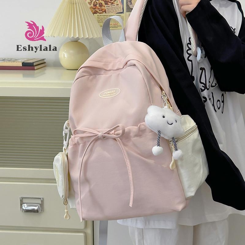 Thời Trang Nữ Công Suất Cao Nylon Chống Thấm Nước Đại Học Ba Lô Hợp Thời Trang Cho Bé Gái Laptop Trường Học Túi Du Lịch Màu Trơn Dễ Thương [MỚI]