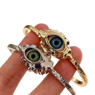 Thẩm mỹ phóng đại Retro Devil 's Eye Kết cấu kim loại Vòng tay Vòng tay mắt