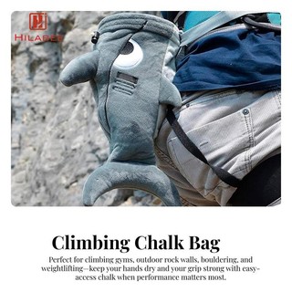 HILABEE Rock Climbing Chalk Bag Gear Portable Shark Chalkbag để nâng cơ thể