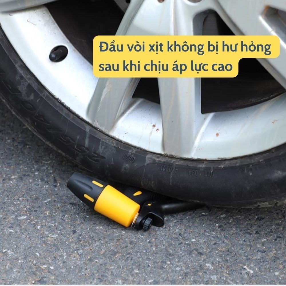 Vòi Xịt Tăng Áp Tưới Cây, Rửa Xe Gia Đình, Dọn Dẹp Rửa Sân 3 Chế Độ Xịt Kèm Dây Lò Xo Chống Gập