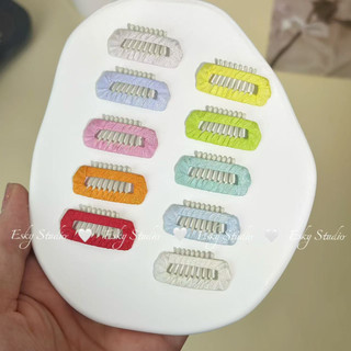 Kẹp BB thép không gỉ thủ công, ruy băng lụa siêu mỏng, kẹp tóc thú cưng dễ thương