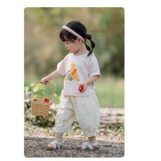 Quần cotton bé gái mùa hè chống muỗi, ống rộng thoải mái, kiểu đèn lồng chín điểm