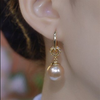 ✨✨Niche Thiết Kế Cảm Giác Cao Cấp Full Kim Cương Bông Tai Ngọc Trai Champagne Nữ Cao Cấp Tinh Tế Độc Đáo Bông Tai Sang Trọng 25.6.5