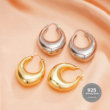 BiBi Trang Sức S925 Bạc Ngược Tam Giác Phóng Đại Thời Trang Cá Tính Trang Sức Bán Chạy Mắt-Catching Trang Sức