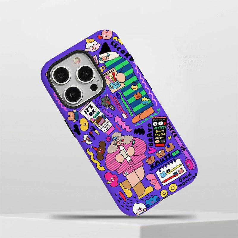 Ốp Điện Thoại IPhone 16 Vỏ Bảo Vệ Phim Hàn Quốc Chính Hãng Cô Gái 15 promax Graffiti Phong Cách Đơn Giản 14 Pro Thân Thiện Với Da Chống Sốc Bảo Vệ Toàn Diện