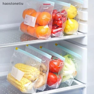 HA Silicone Túi bảo quản thực phẩm chống rò rỉ, tái sử dụng, zip đứng, bọc tủ lạnh giữ tươi