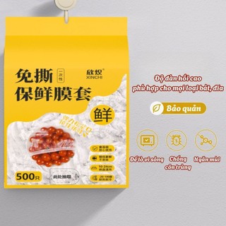 Túi 500 Chiếc Màng Bọc Thực Phẩm Co Giãn Chất Liệu PE An Toàn Thực Phẩm Ngăn Mùi Và Côn Trùng