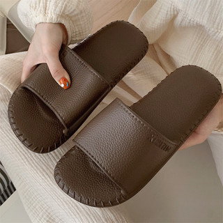 XIXITIAO Dép xỏ ngón nữ thời trang cổ điển vân da thư giãn tại nhà đế mềm EVA