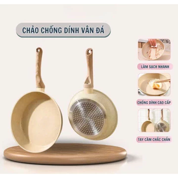 Chảo chống dính bếp từ, Chảo Nhật chống dính dùng cho mọi loại bếp - Chảo vân đá chống dính.
