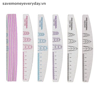 [savemoneyeveryday] 1 Cái Móng Tay Bằng Gỗ Nửa Trăng Chống Mài Mòn Giấy Nhám Đôi Với Quy Mô Tập Tin Móng Tay Dụng Cụ Đánh Bóng [vn]