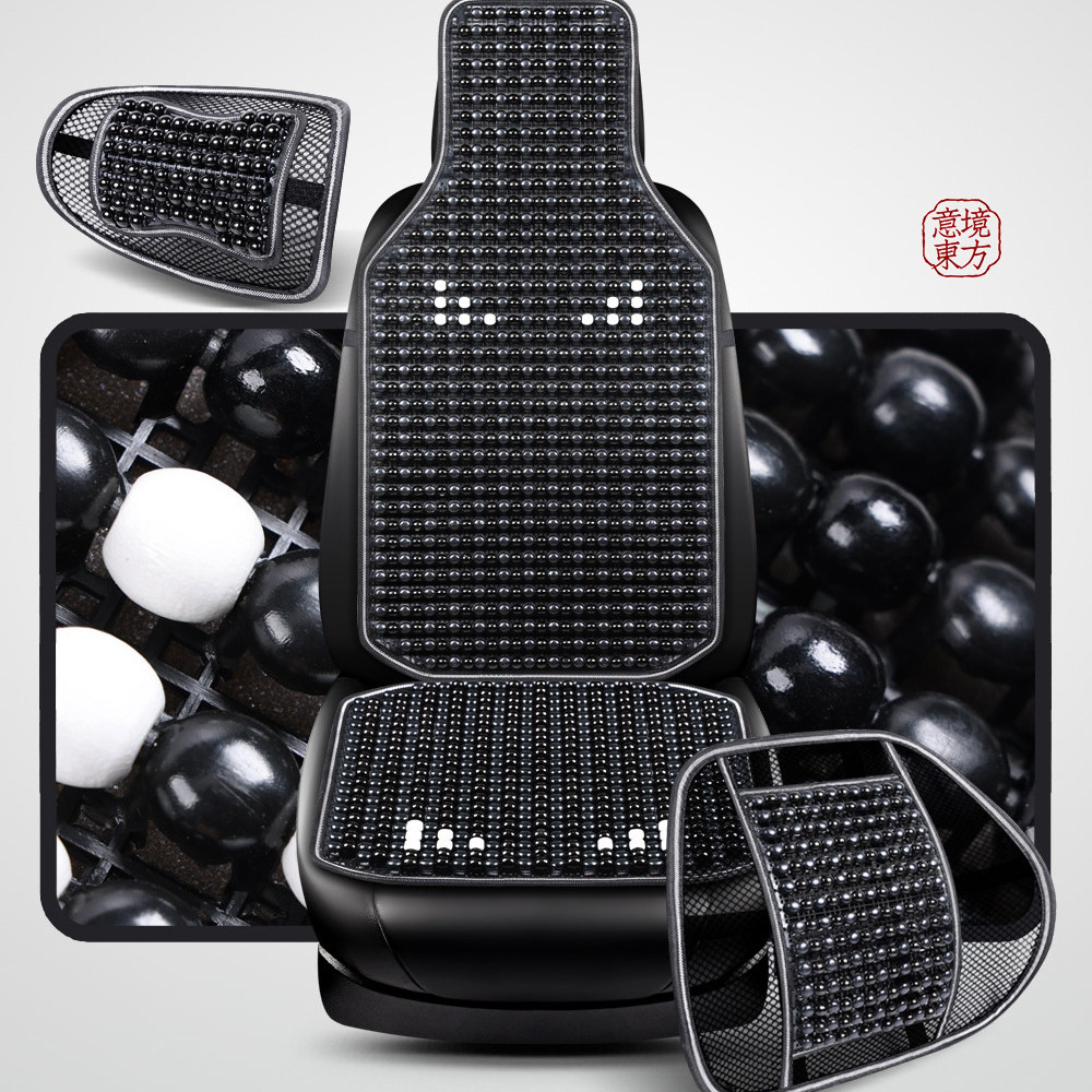 Bộ đệm ghế ô  hộp đựng tựa lưng ô tô đa chức năng ，tôTựa Lưng Lót Ghế Ô Tô Đan Xen Hạt Gỗ Giúp Massage Lưng Lưu Thông Máu - Lót Lưới Nâng Lưng Hạt Gỗ