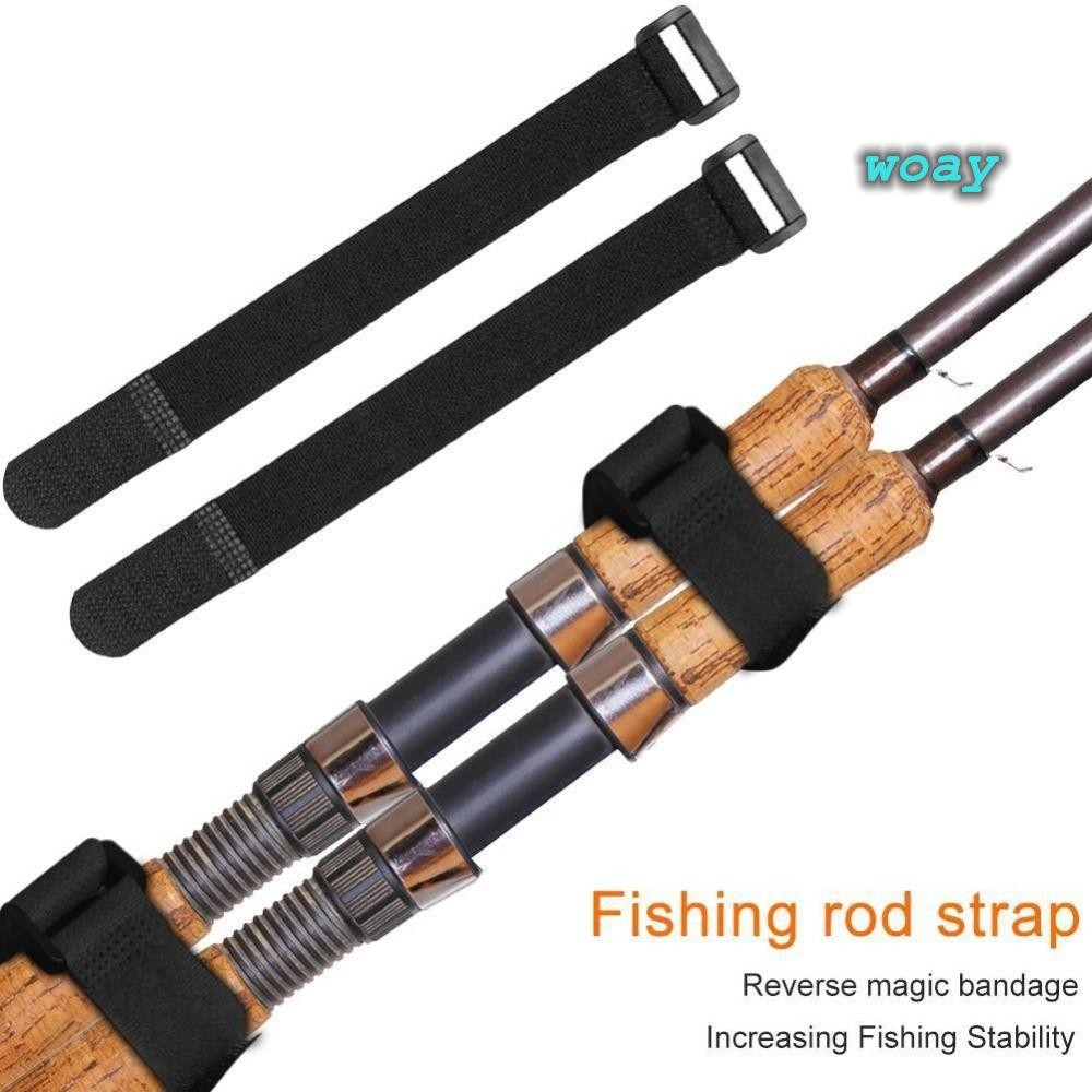 Dây buộc cáp và móc đeo WOAY, vòng nylon tự dính đa năng, phụ kiện xe đạp màu đen cho câu cá