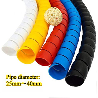 Bảo vệ tay cáp xoắn ốc 1M Chống mài mòn PP Dây chống cháy Vỏ bảo vệ ống thủy lực Bọc 25 đến 40mm Sử dụng
