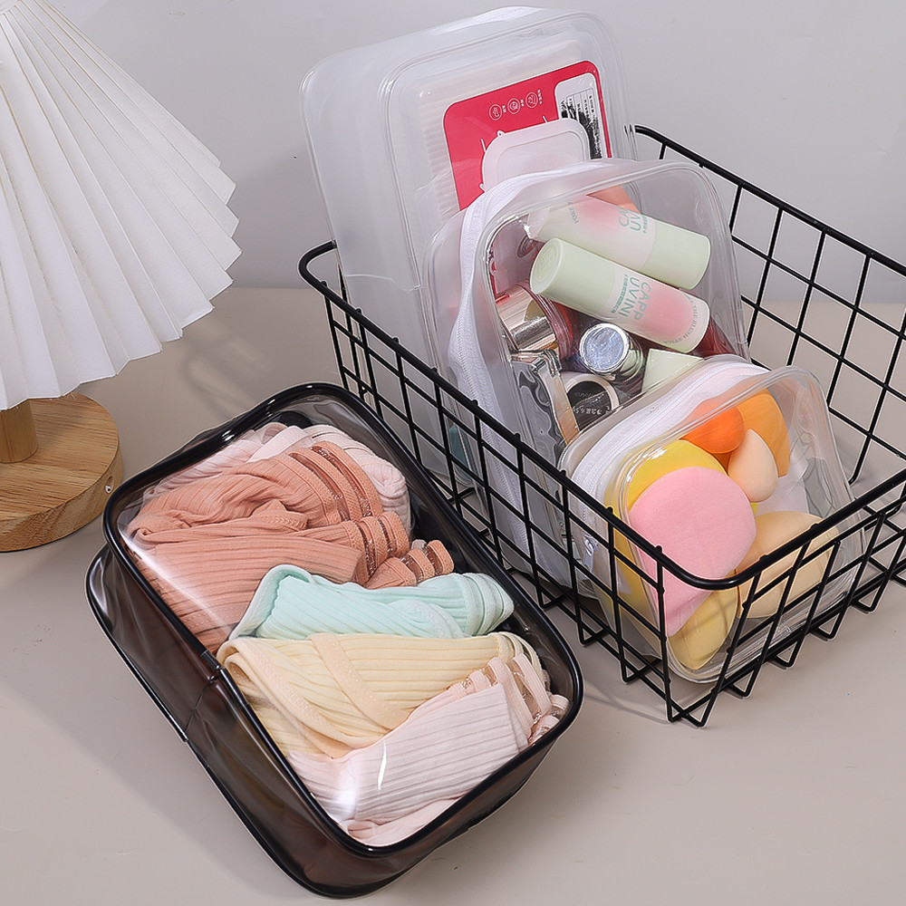 Túi di động du lịch PVC chống thấm nước trong suốt - Trang điểm đơn giản thời trang Đồ nhỏ Túi lưu trữ có dây kéo