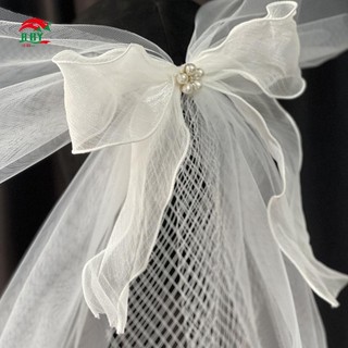 Nữ Ngắn Cô Dâu Veil Với Ngọc Trai Lấp Lánh Kẹp Hóa Đơn Vịt Cố Định Mũ Đội Đầu Cho Đám Cưới Hóa Trang Hẹn Hò